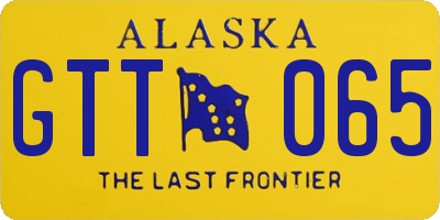 AK license plate GTT065