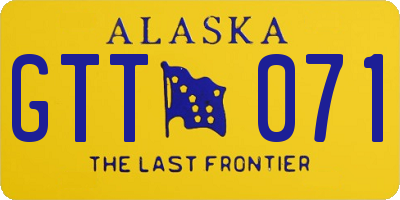 AK license plate GTT071