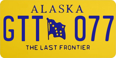 AK license plate GTT077