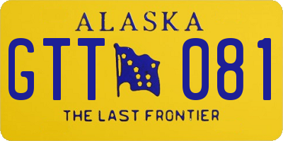 AK license plate GTT081
