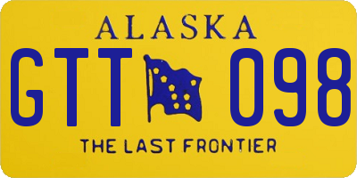 AK license plate GTT098