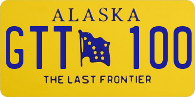 AK license plate GTT100