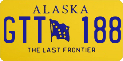 AK license plate GTT188