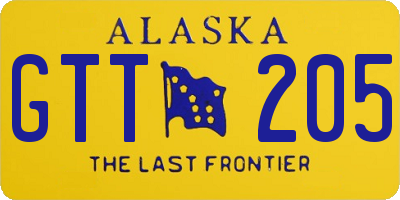 AK license plate GTT205