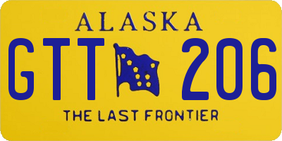 AK license plate GTT206