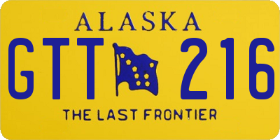 AK license plate GTT216