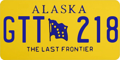 AK license plate GTT218