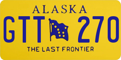 AK license plate GTT270