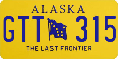 AK license plate GTT315