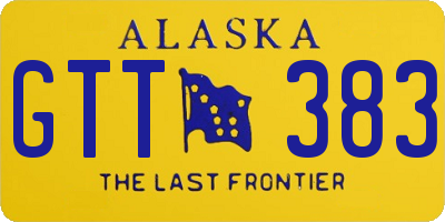 AK license plate GTT383