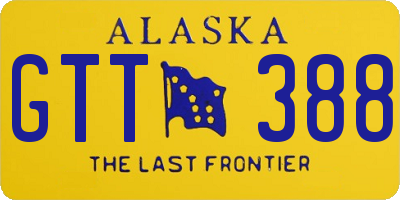 AK license plate GTT388
