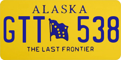 AK license plate GTT538