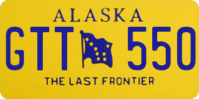 AK license plate GTT550