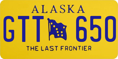 AK license plate GTT650