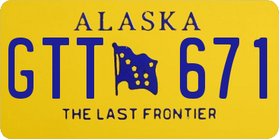 AK license plate GTT671