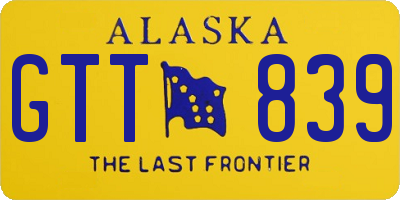 AK license plate GTT839