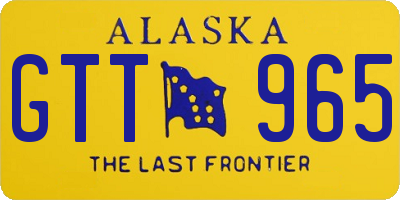 AK license plate GTT965