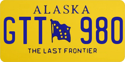 AK license plate GTT980