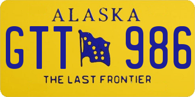 AK license plate GTT986
