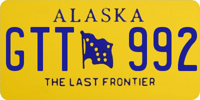 AK license plate GTT992