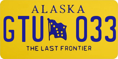 AK license plate GTU033