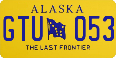 AK license plate GTU053