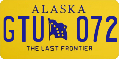AK license plate GTU072