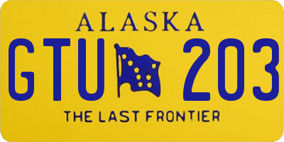 AK license plate GTU203