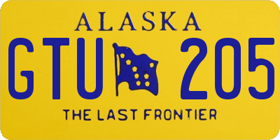 AK license plate GTU205