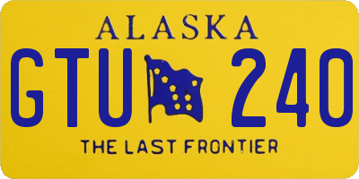 AK license plate GTU240