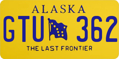 AK license plate GTU362