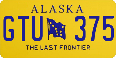 AK license plate GTU375