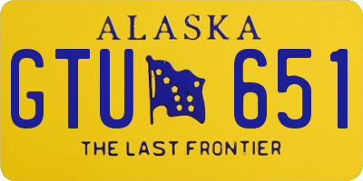 AK license plate GTU651