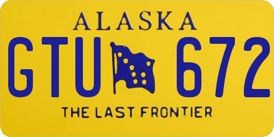 AK license plate GTU672