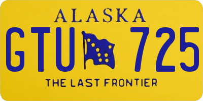 AK license plate GTU725