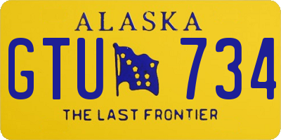 AK license plate GTU734