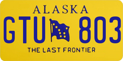 AK license plate GTU803