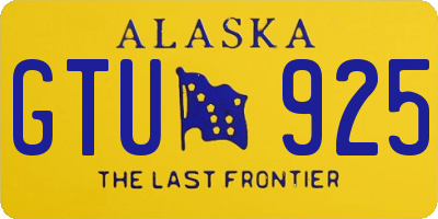 AK license plate GTU925