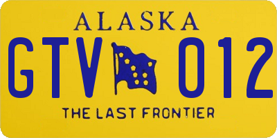 AK license plate GTV012