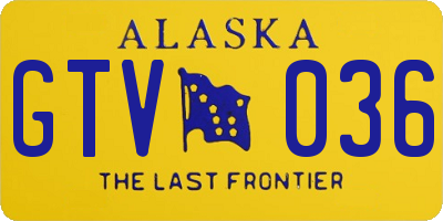 AK license plate GTV036