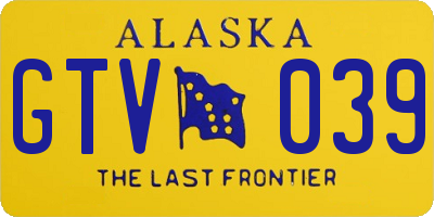 AK license plate GTV039