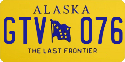 AK license plate GTV076