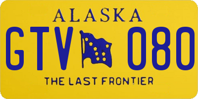 AK license plate GTV080