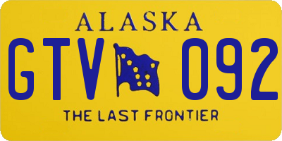 AK license plate GTV092
