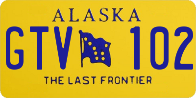 AK license plate GTV102