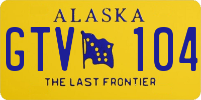 AK license plate GTV104