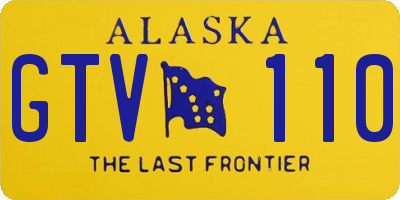 AK license plate GTV110
