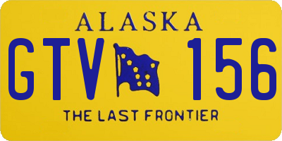 AK license plate GTV156