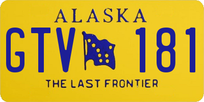 AK license plate GTV181