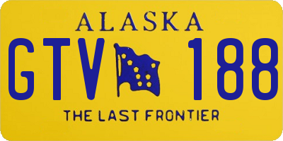 AK license plate GTV188